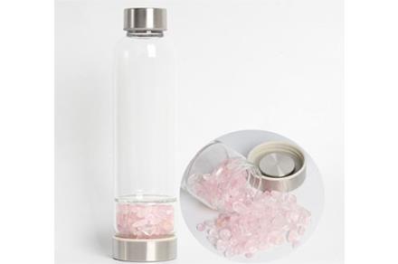 garrafa agua energizada quartzo rosa
