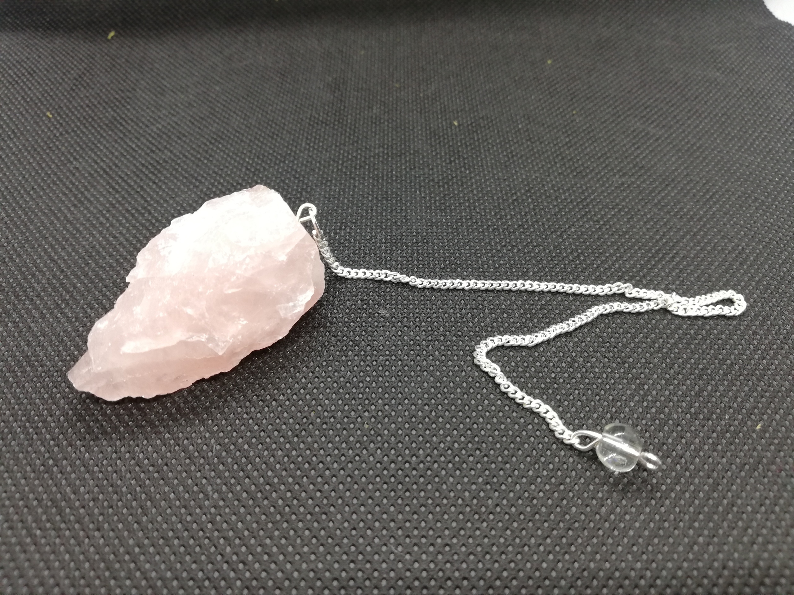 pendulo quartzo rosa natural